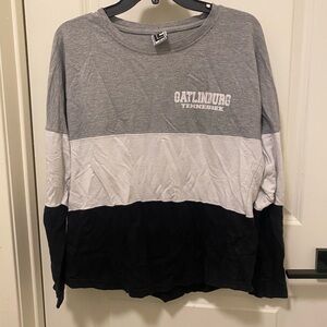 Gray and Black Long Sleeve Shirt